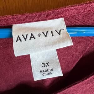 AVA & VIV women's 3X dress with short sleeves, V-neck